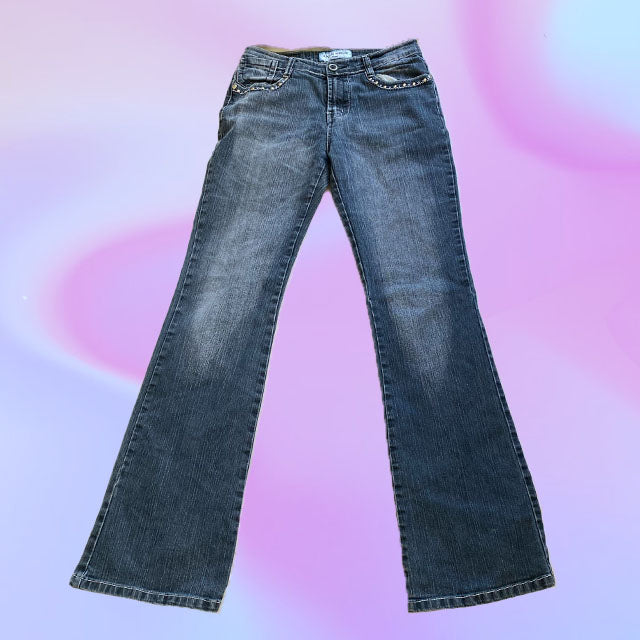 Vintage Y2K Diamante Low Waist Flare Jeans