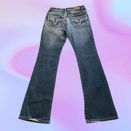 Vintage Y2K Diamante Low Waist Flare Jeans