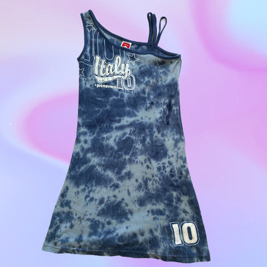 Vintage Y2K Tie Dye One Shoulder Dress