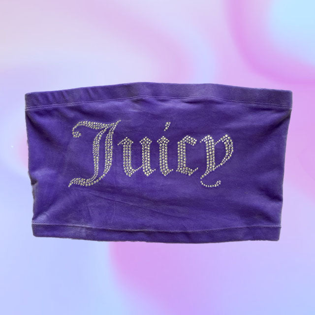 Vintage Y2K Juicy Couture Purple Strapless Top