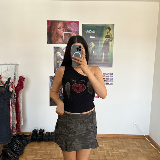 Vintage 90's Rave Grunge Camo Cargo Mini Skirt (38 EU / UK 10 / US 6)