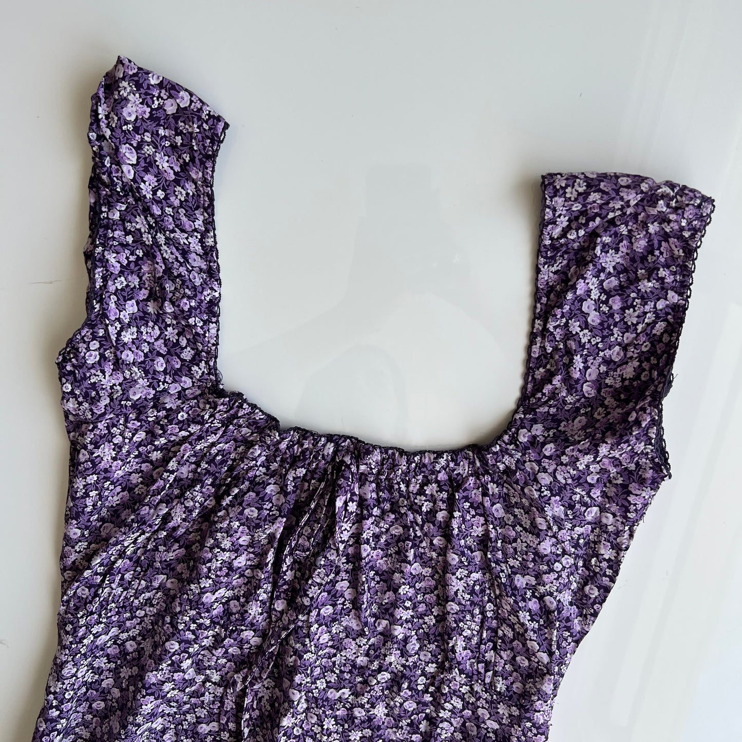 Vintage 90's Romantic Lilac Milkmaid Dress (38 EU / UK 10 / US 6)