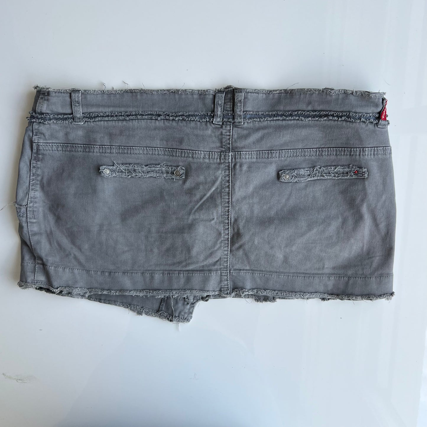 Vintage 90's Grunge Grey Asymmetric Mini Skirt (38 EU / UK 10 / US 6)