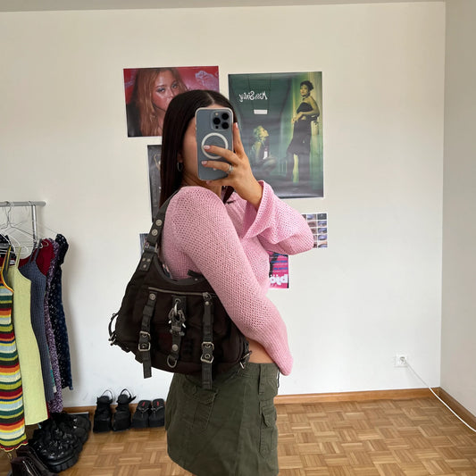 Vintage Y2K Cyber George Gina Lucy Gray Shoulder Bag