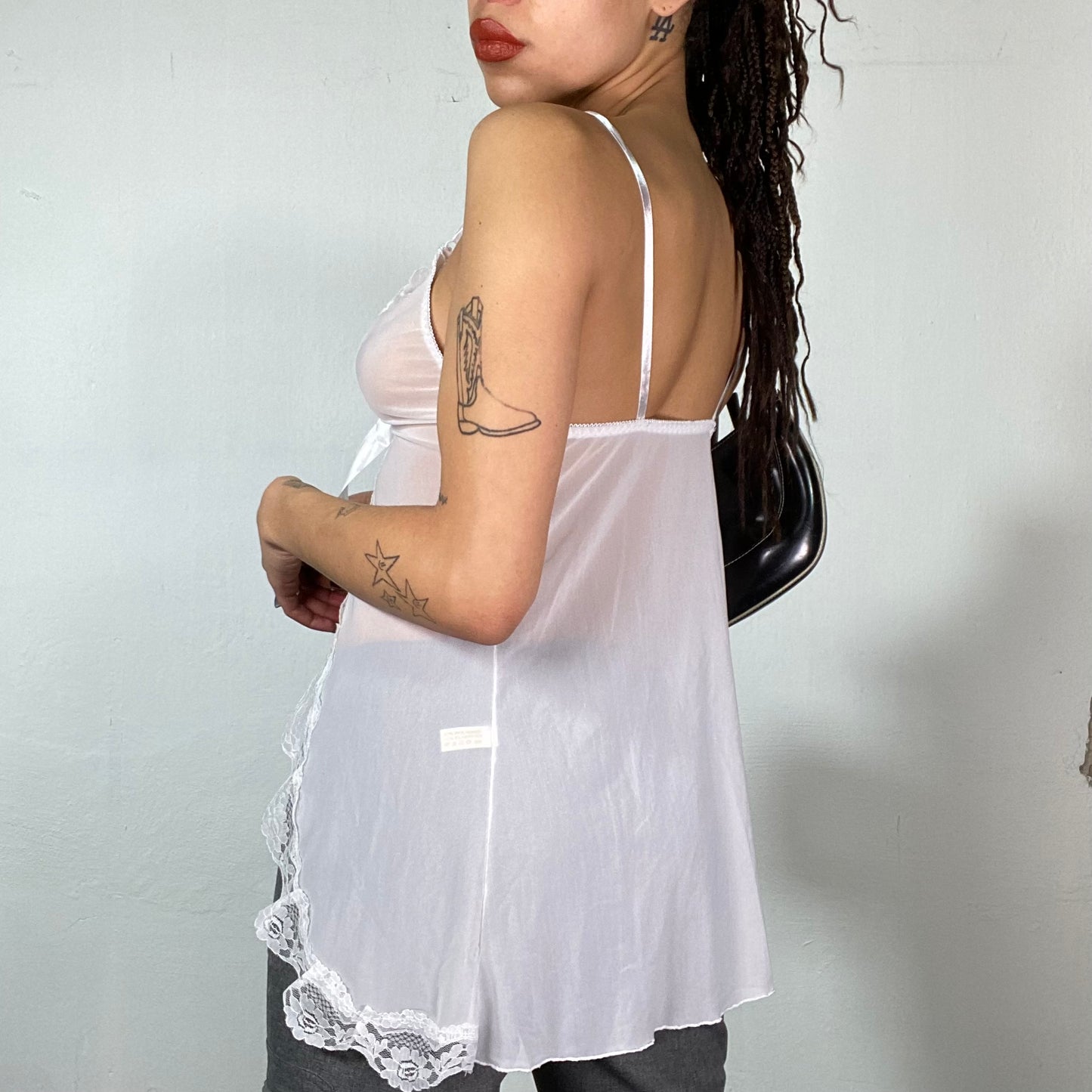 Vintage 2000's Fairy White Mesh Lingerie Top (XS/S)