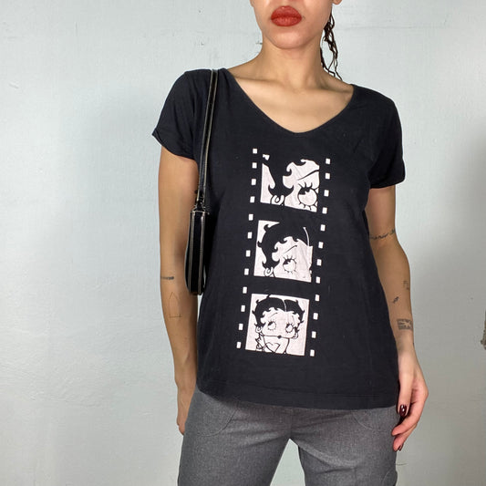 Vintage 2000's Betty Boop Black Shirt with Betty Print (L)