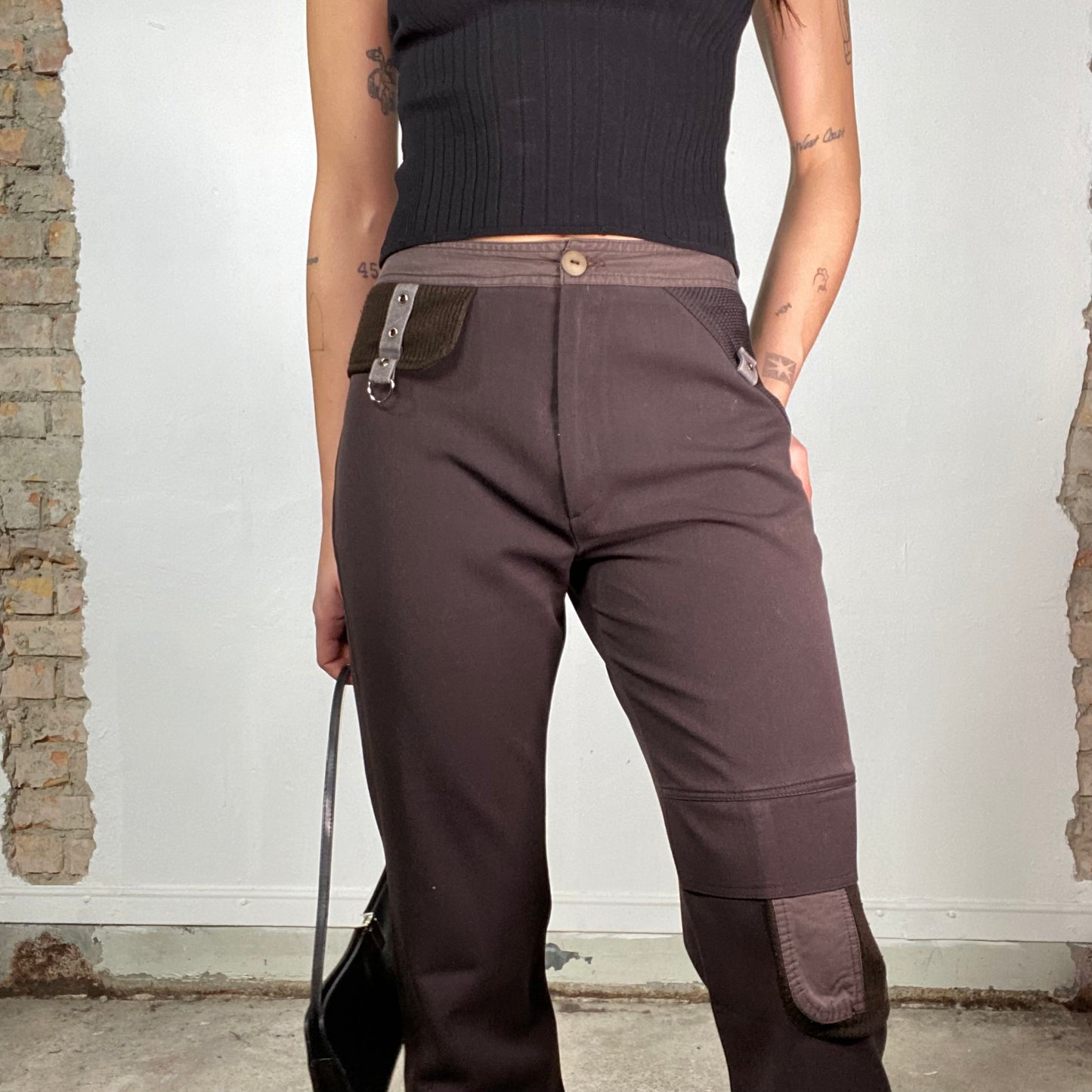 Vintage 2000's Archive Brown Cargo Capri Pants with Small Pocket