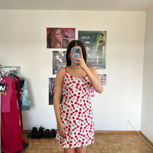 Vintage 90's Cute Cherry Cami Dress (36 EU / UK 8 / US 6)