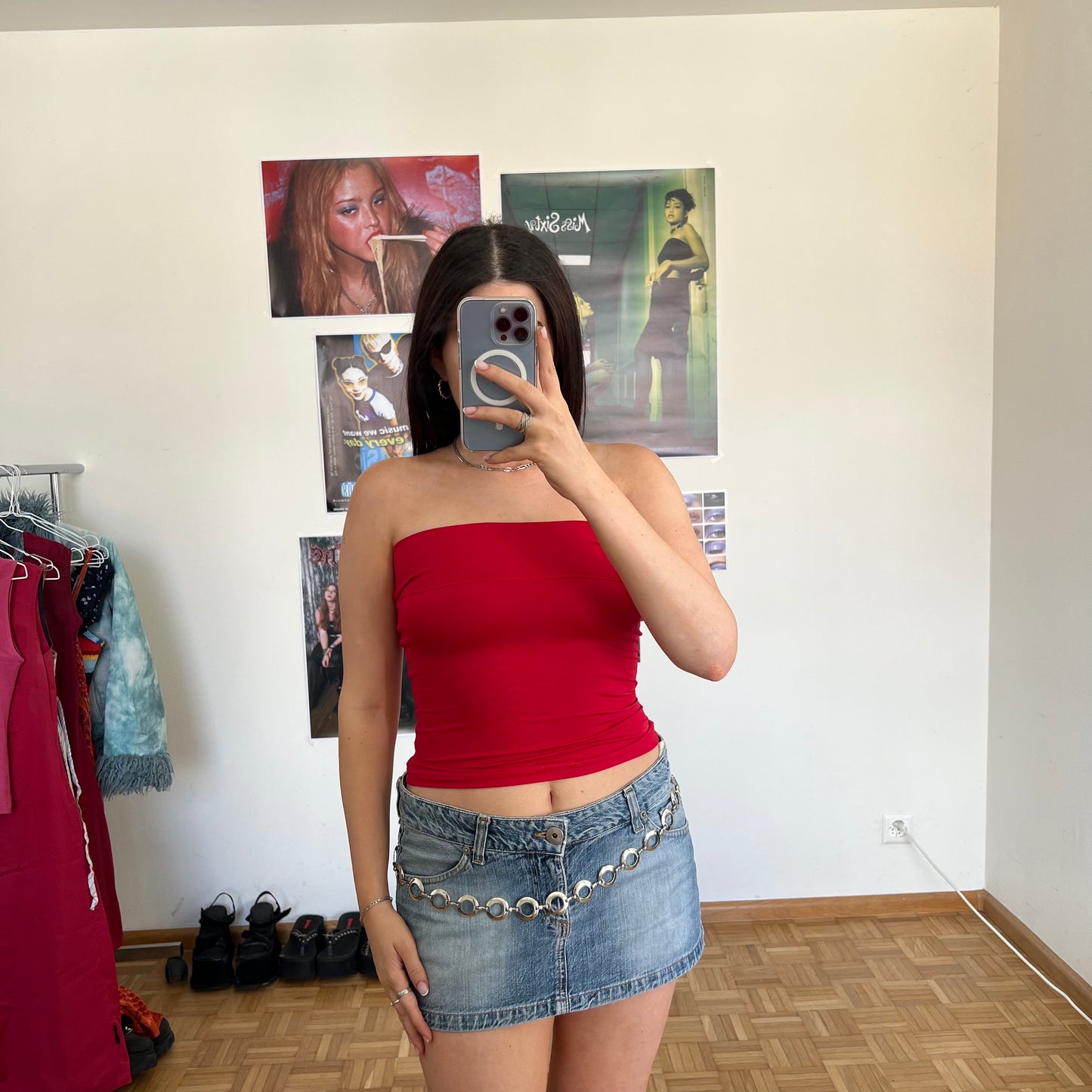 Vintage 90's Classic Red Tube Top (XS/S)