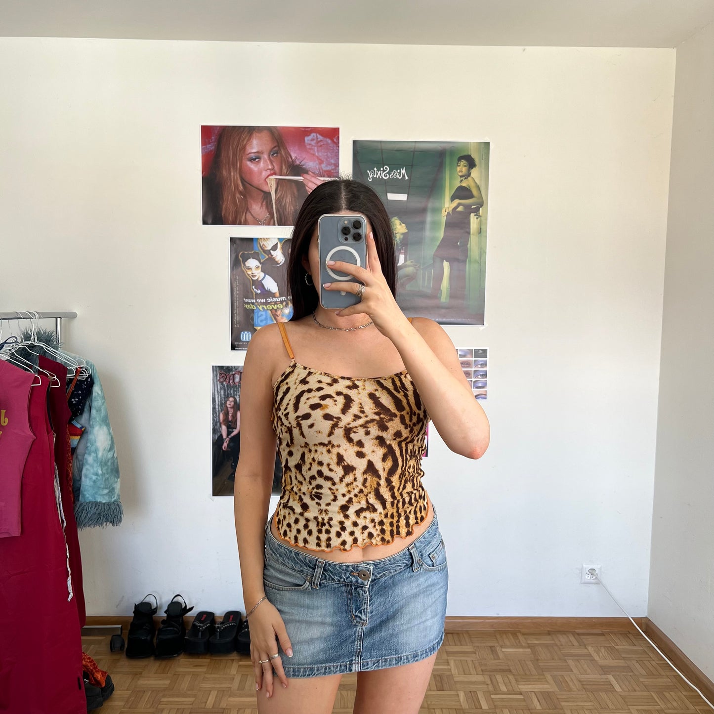 Vintage 90's Morgan de Toi Animal Print Backless Mesh Top (XS/S)