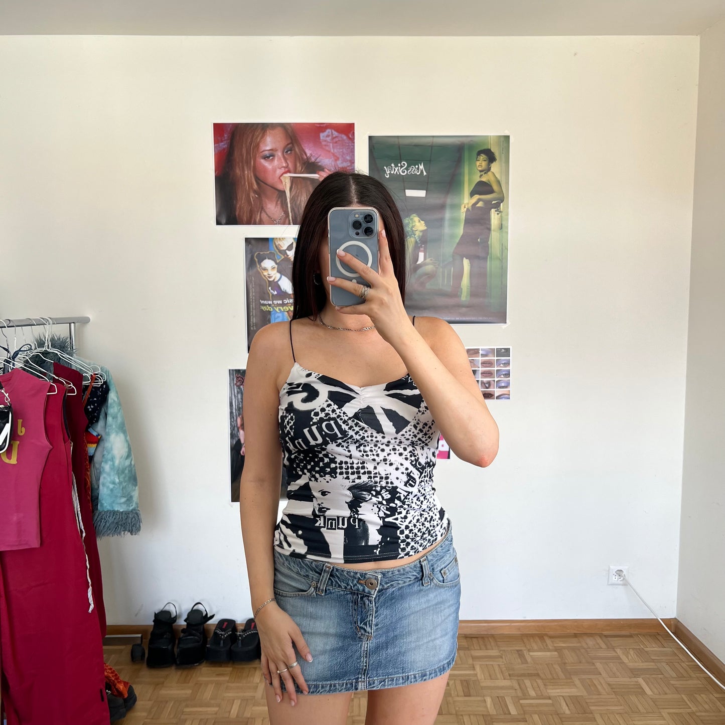 Vintage 90's Grunge Punk Graphic Print Cami Top (L)