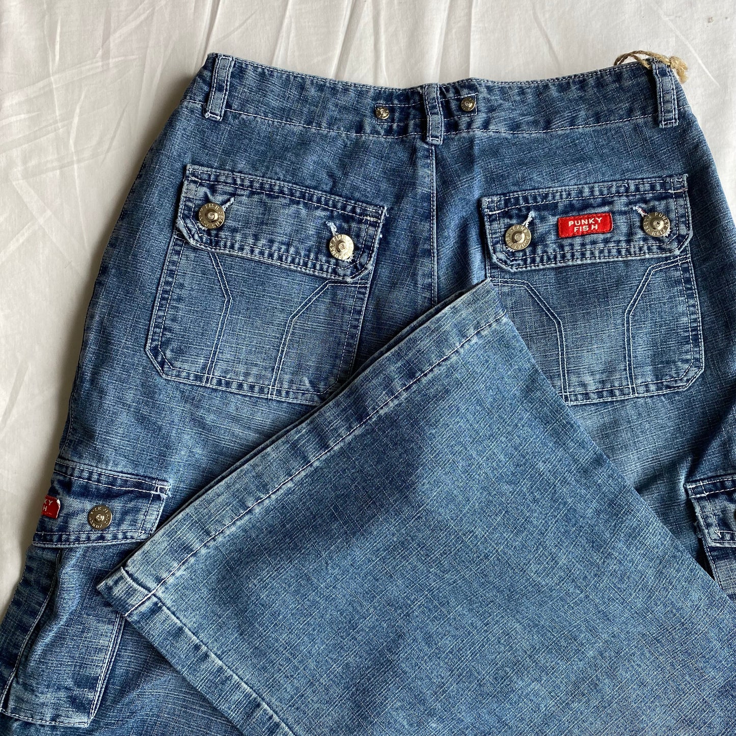 Vintage 90's Skater Cargo Jeans with Extra Flared Leg (34 EU - 6 UK - 2 US)