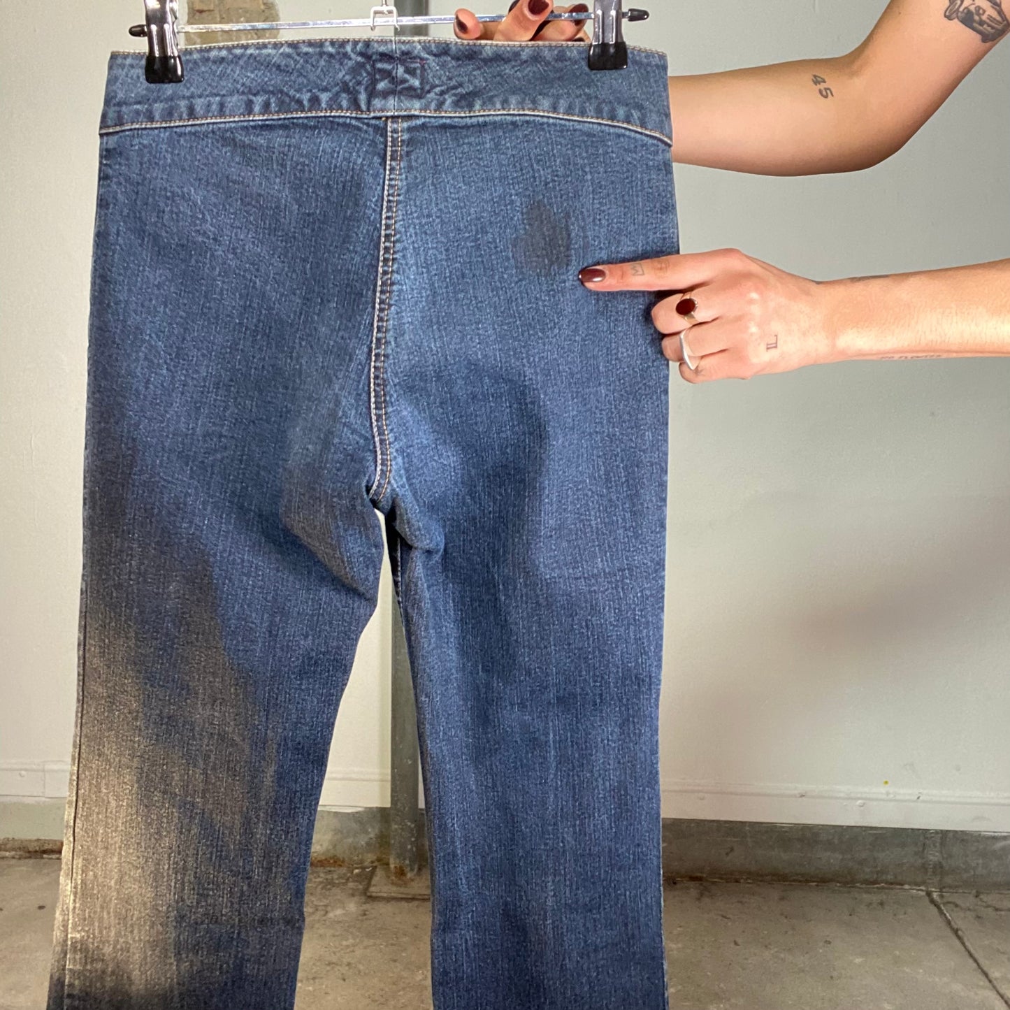 Vintage 2000's Archive Miss Sixty Flared Jeans with Belt Detail (XS)