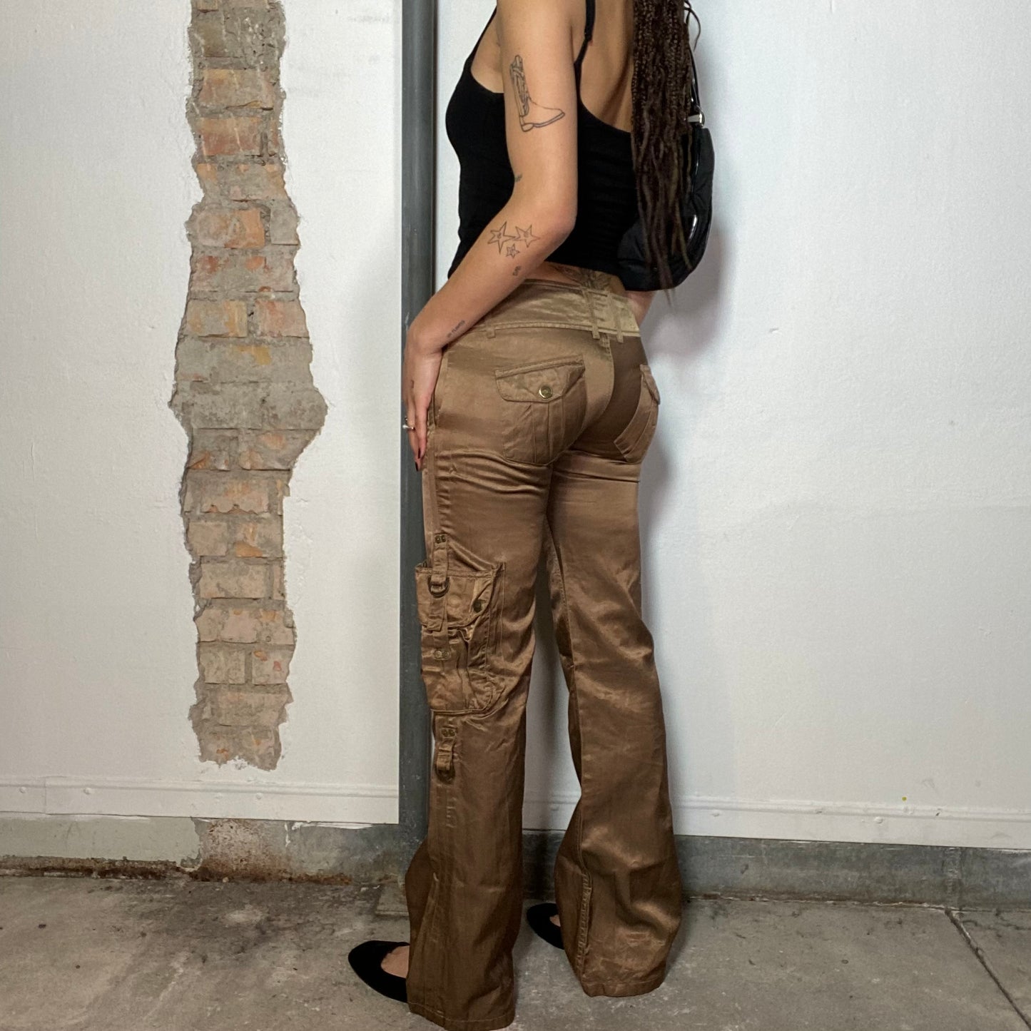 Vintage 2000's Funky Gold Low Waisted Pants (XS/S)