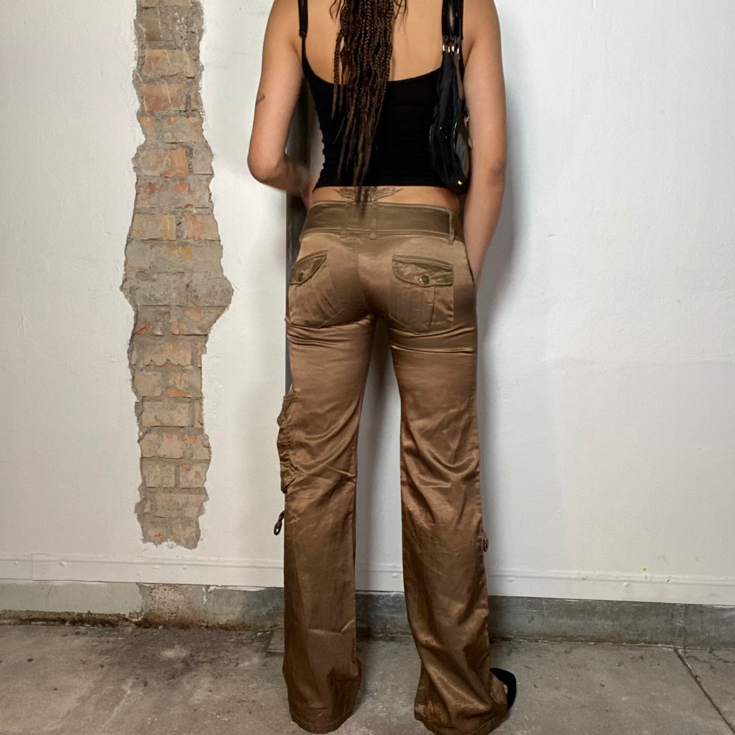 Vintage 2000's Funky Gold Low Waisted Pants (XS/S)