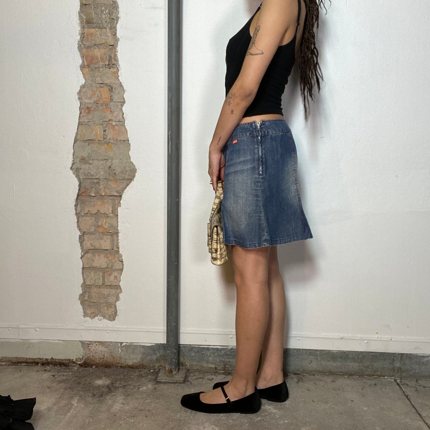 Vintage 2000's Miss Sixty Denim Pleated Mini Skirt (S/M)