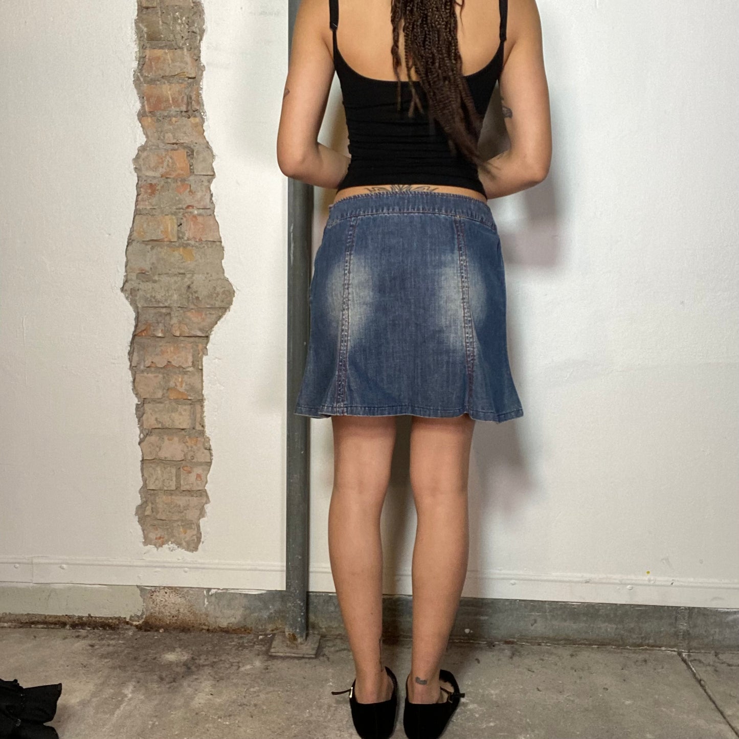 Vintage 2000's Miss Sixty Denim Pleated Mini Skirt (S/M)