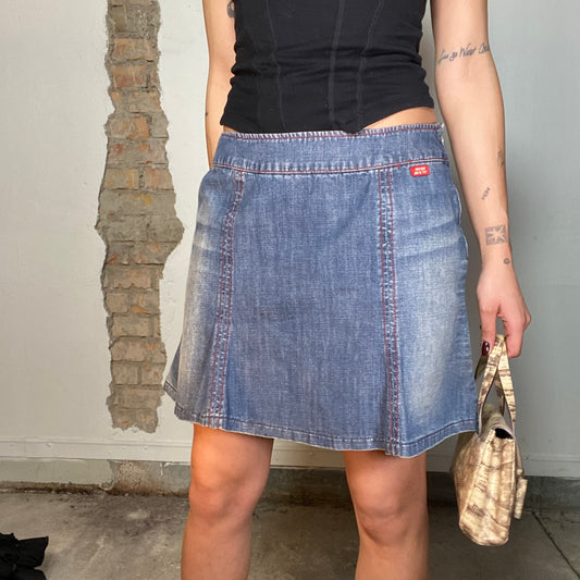 Vintage 2000's Miss Sixty Denim Pleated Mini Skirt (S/M)