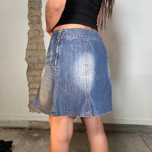 Vintage 2000's Miss Sixty Denim Pleated Mini Skirt (S/M)