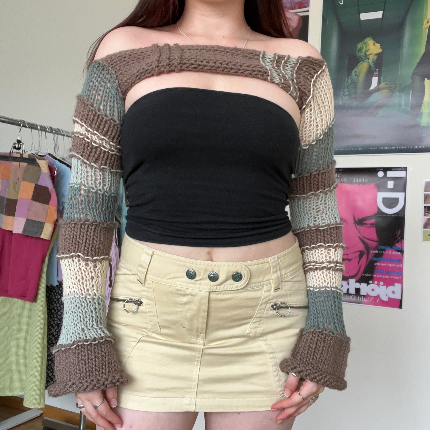 Vintage Y2K Diesel Beige Low Waist Mini Skirt (38 EU / UK 10 / US 6)