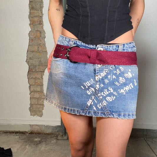 Vintage 2000's Grunge Purple Glitter Belt