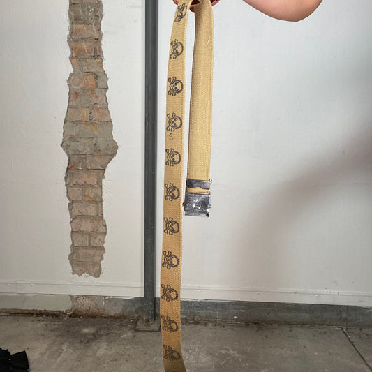 Vintage 2000's Grunge Beige Belt with Skull Print