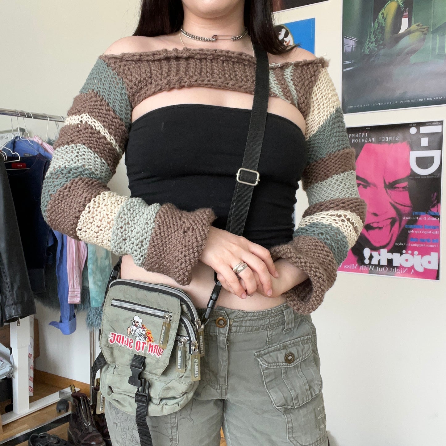 Vintage 90's Skater "Born to Slide" Cargo Crossbody Bag