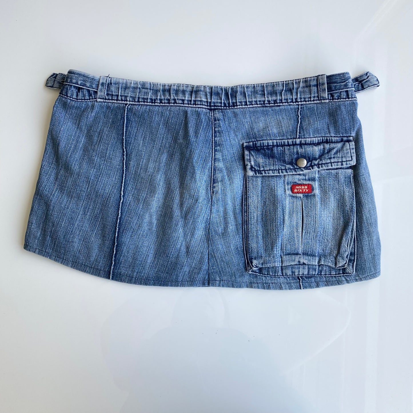 Vintage Y2K Miss Sixty Denim Low Waist Extra Mini Skirt (XS)