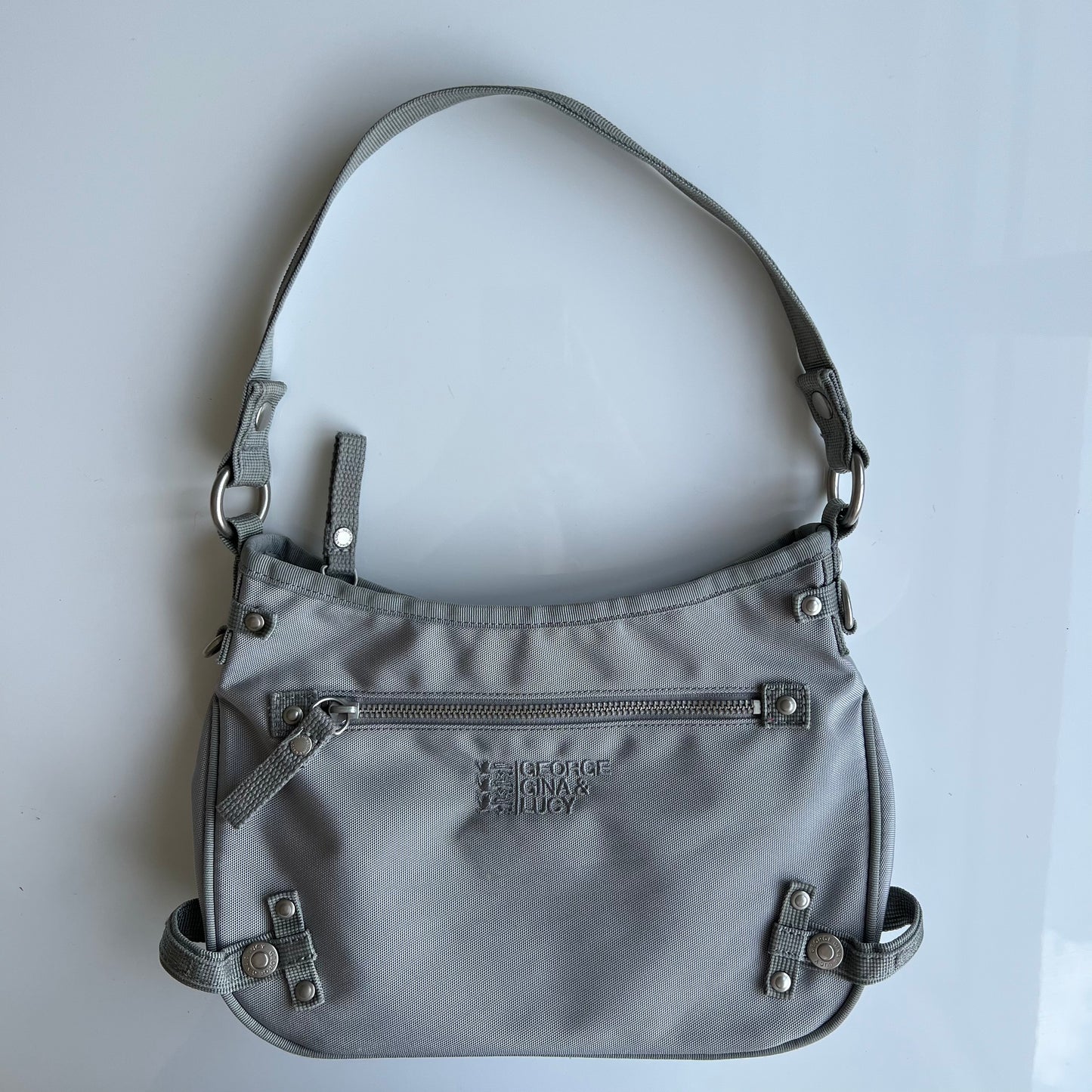 Vintage Y2K Cyber George Gina Lucy Grey Shoulder Bag