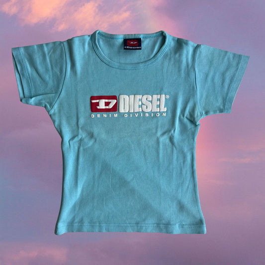 Vintage 90's Diesel Light Blue Baby Tee (XS/S)