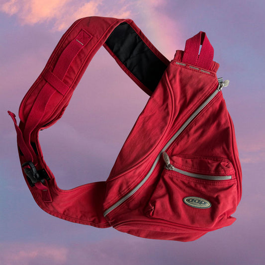 Vintage 90’s Techwear Red One Shoulder Backpack