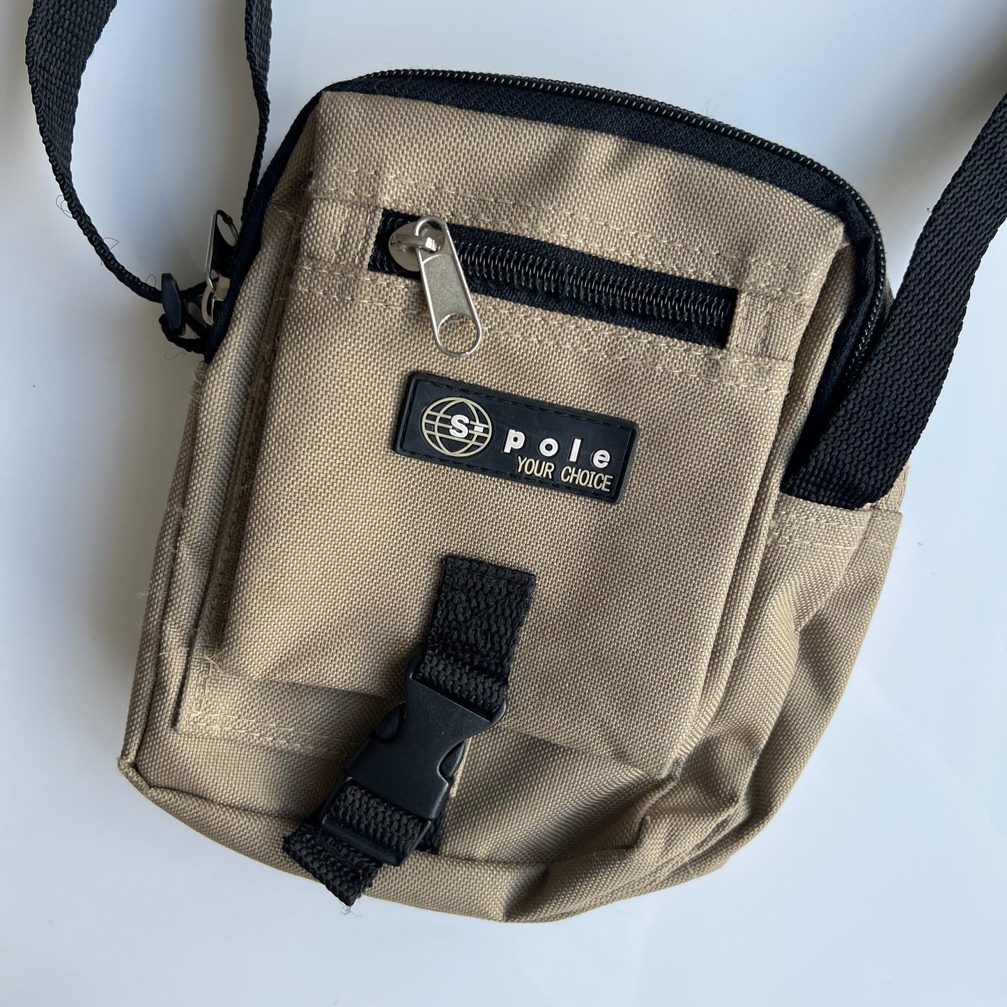 Vintage 90's Techwear Skater Tan Cargo Side Crossbody Bag