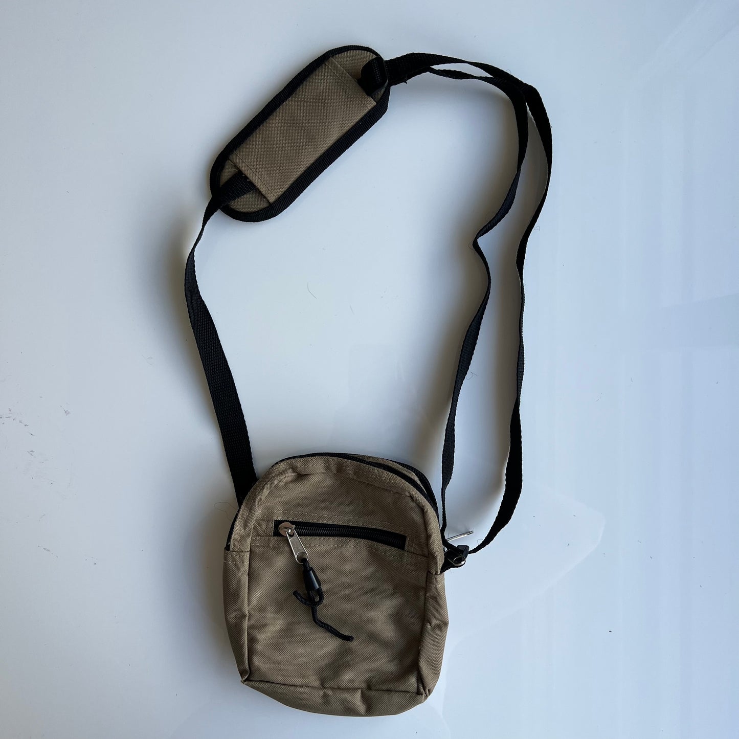 Vintage 90's Techwear Skater Tan Cargo Side Crossbody Bag