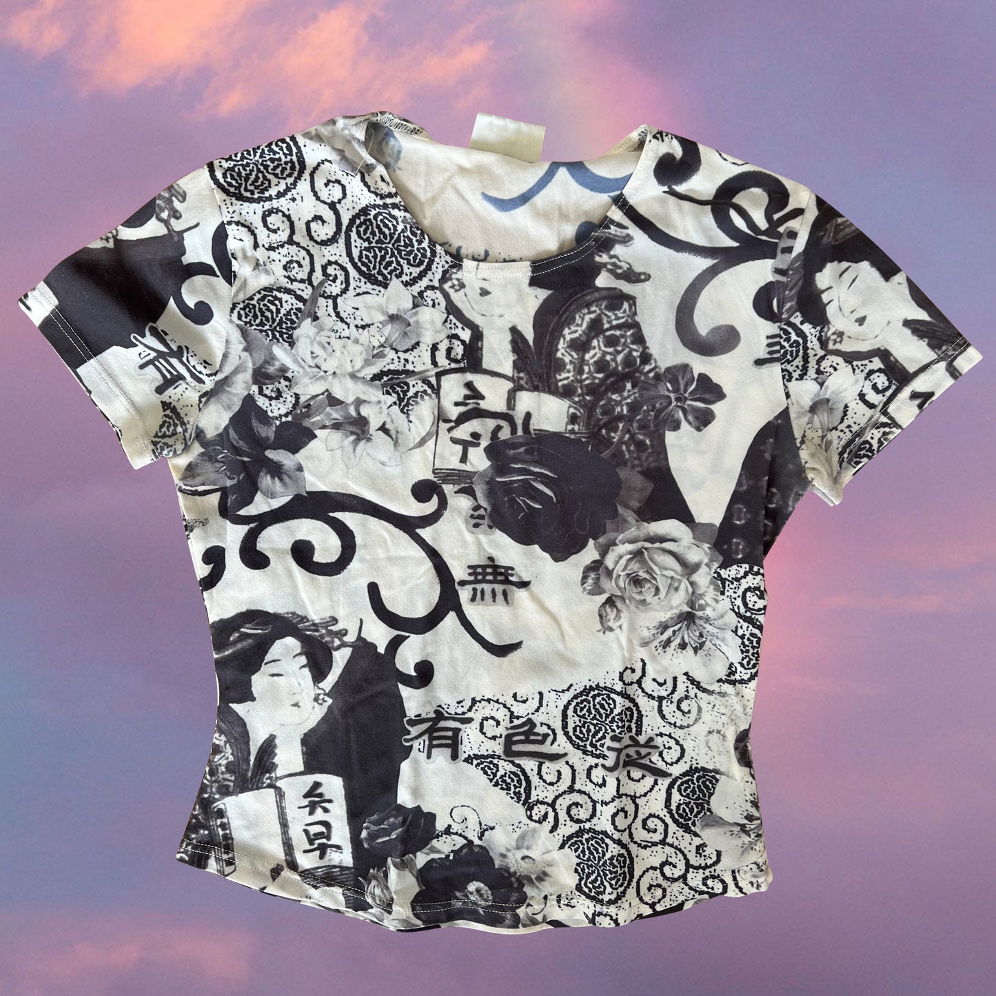 Vintage 90's Japanese Inspired Mesh Baby Tee (S/M)