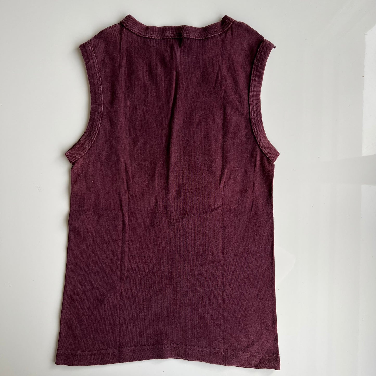 Vintage Y2K Playboy Burgundy Tank Top with 00 Bunny Diamante (S)