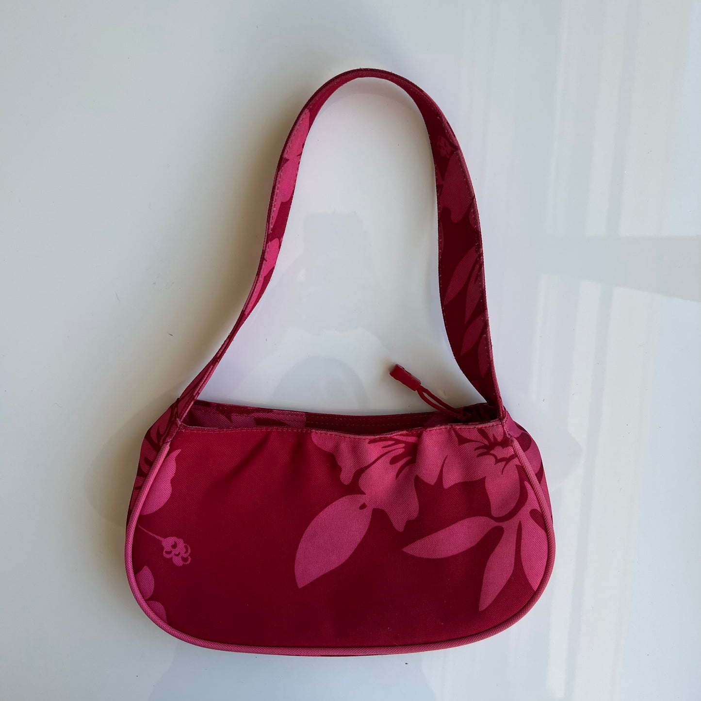 Vintage 90's Summer Floral Red and Pink Shoulder Bag