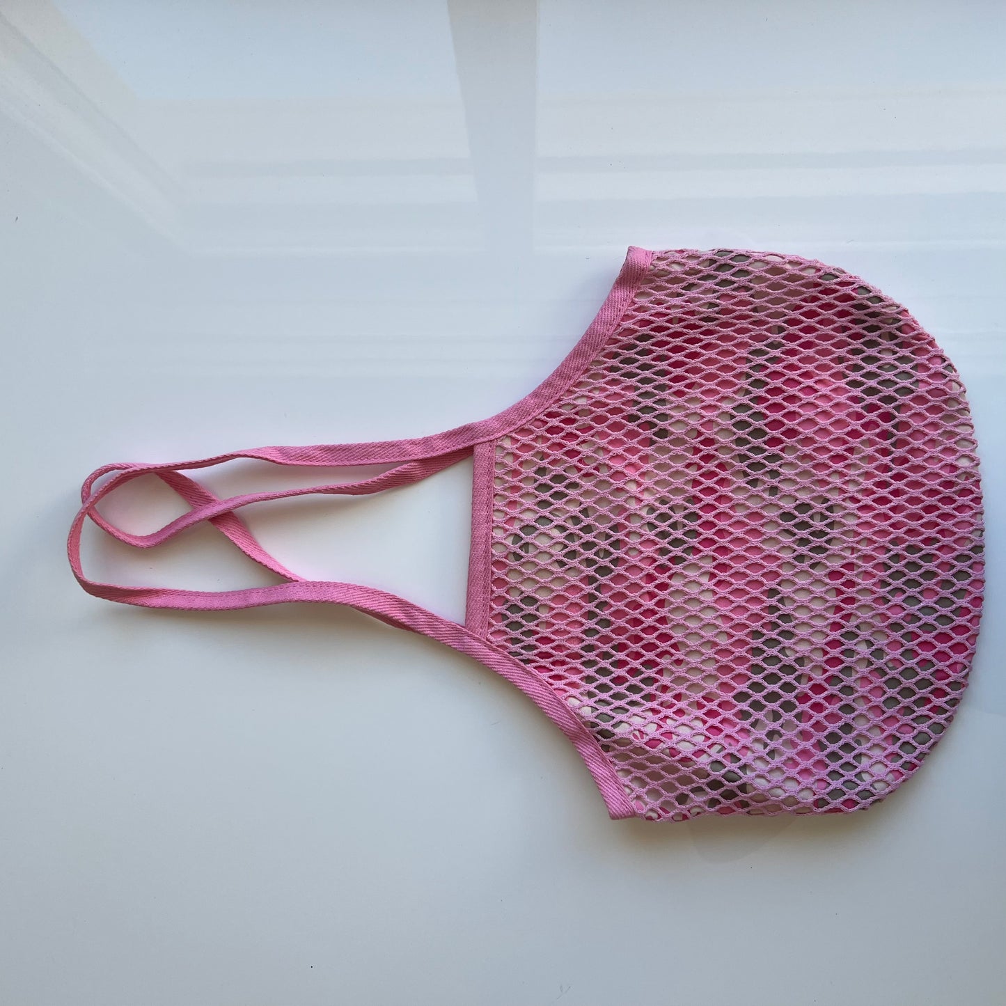 Vintage Y2K Summer Beach Pink Camo Fishnet Shoulder Bag