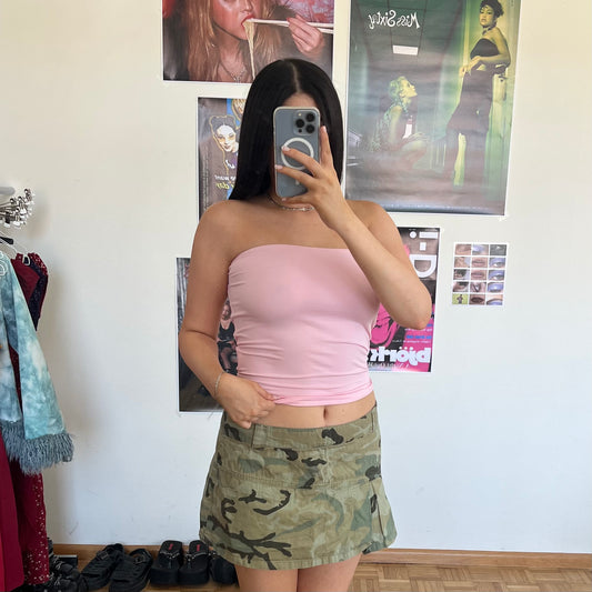 Vintage Y2K Camo Pleated Low Waist Mini Skirt (36 EU / UK 8 / US 4)