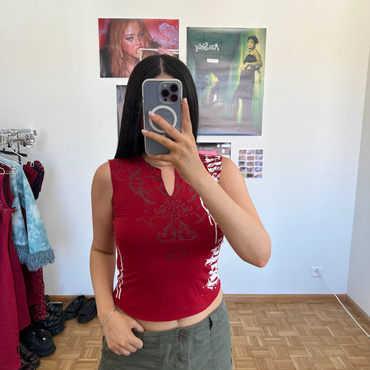 Vintage 90's Skater Red Tribal Tank Top (S)