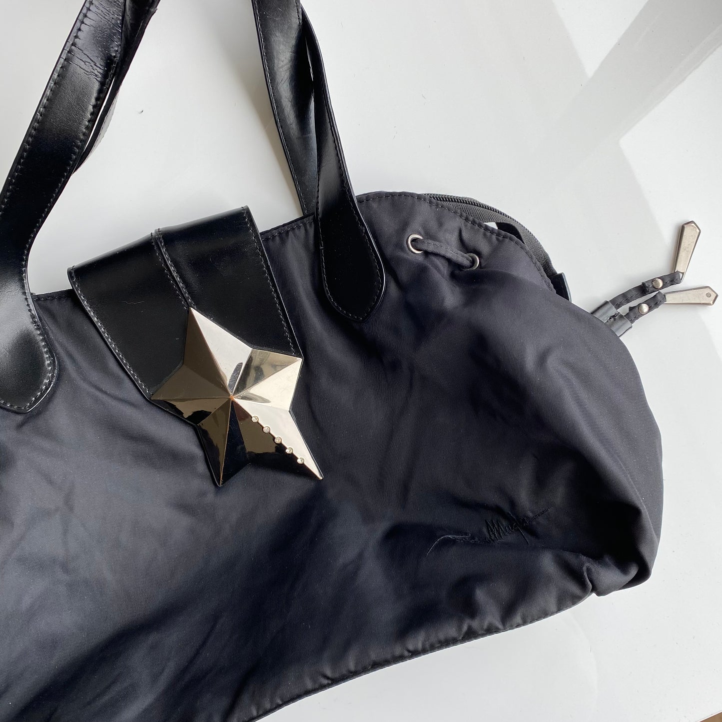 Vintage 90's Archive Mugler Black Shoulder Bag