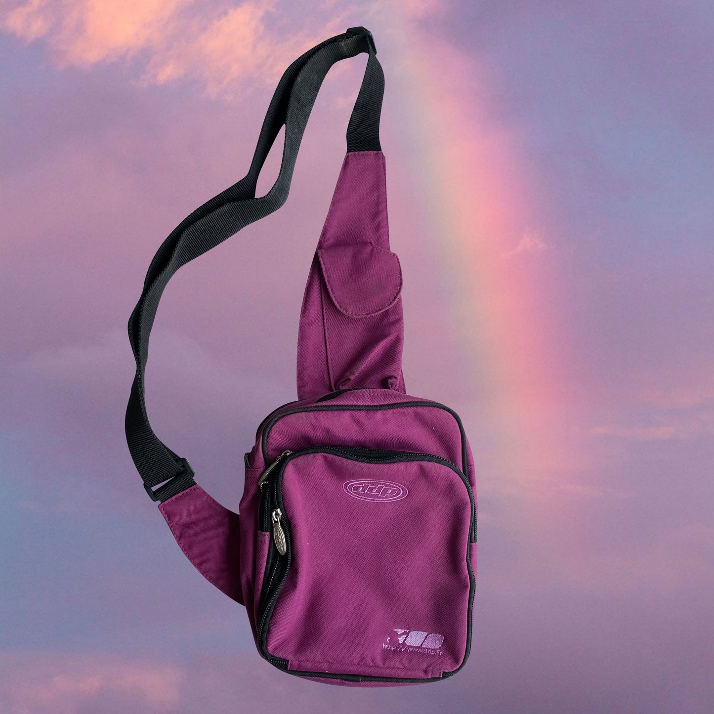 Vintage 90's Techwear Purple One Shoulder Backpack