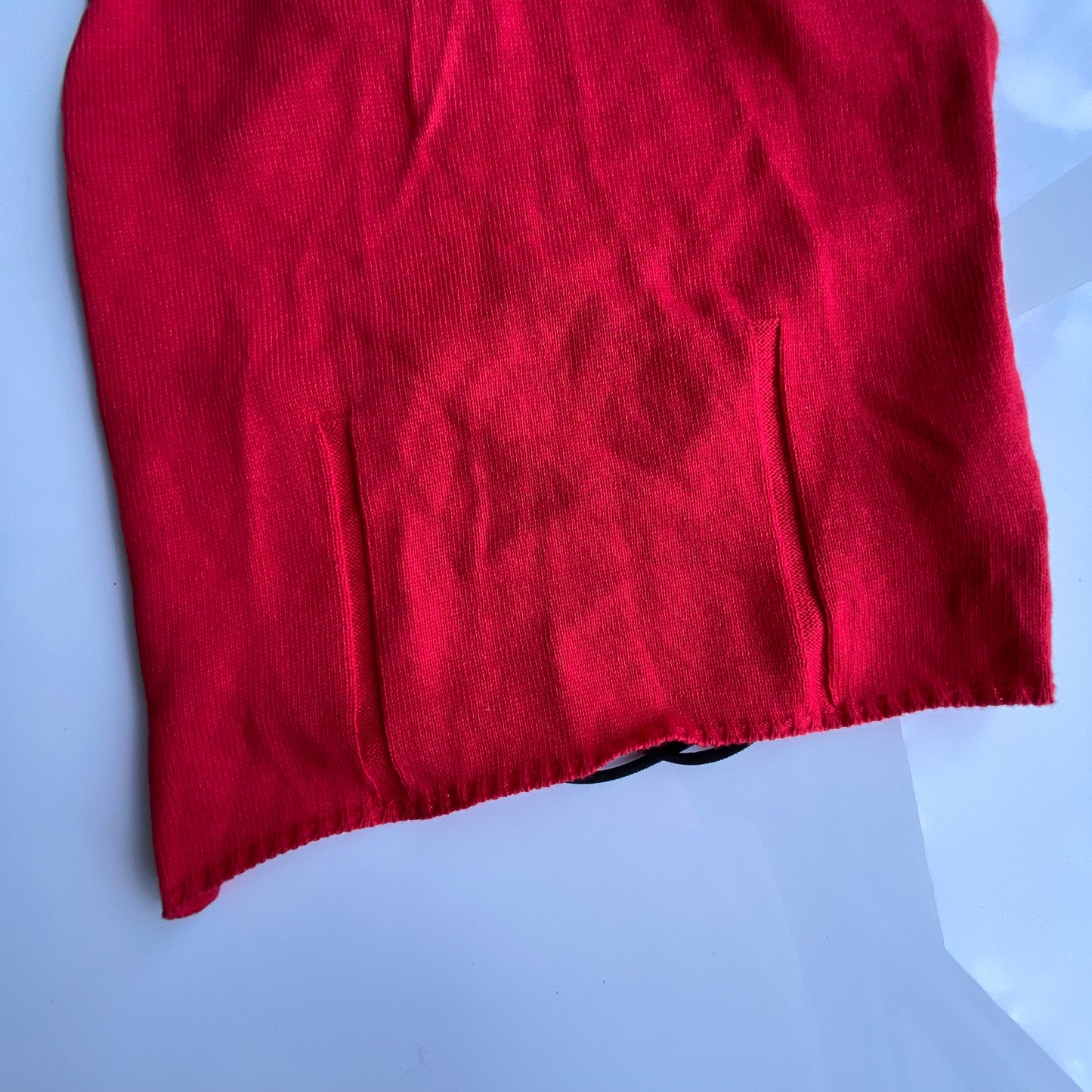 Vintage 90's Clubwear Backless Red Knit Turtleneck Top (S)