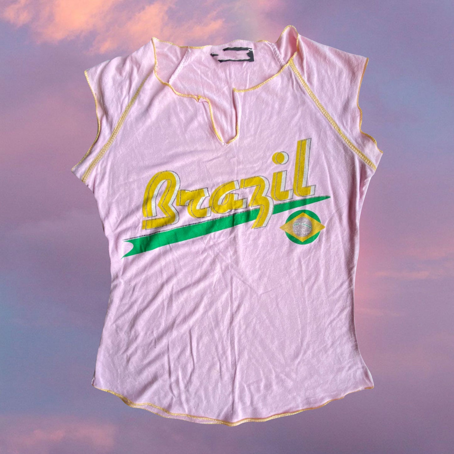 Vintage 90's Sporty Brazil Pink Baby Tee (S)