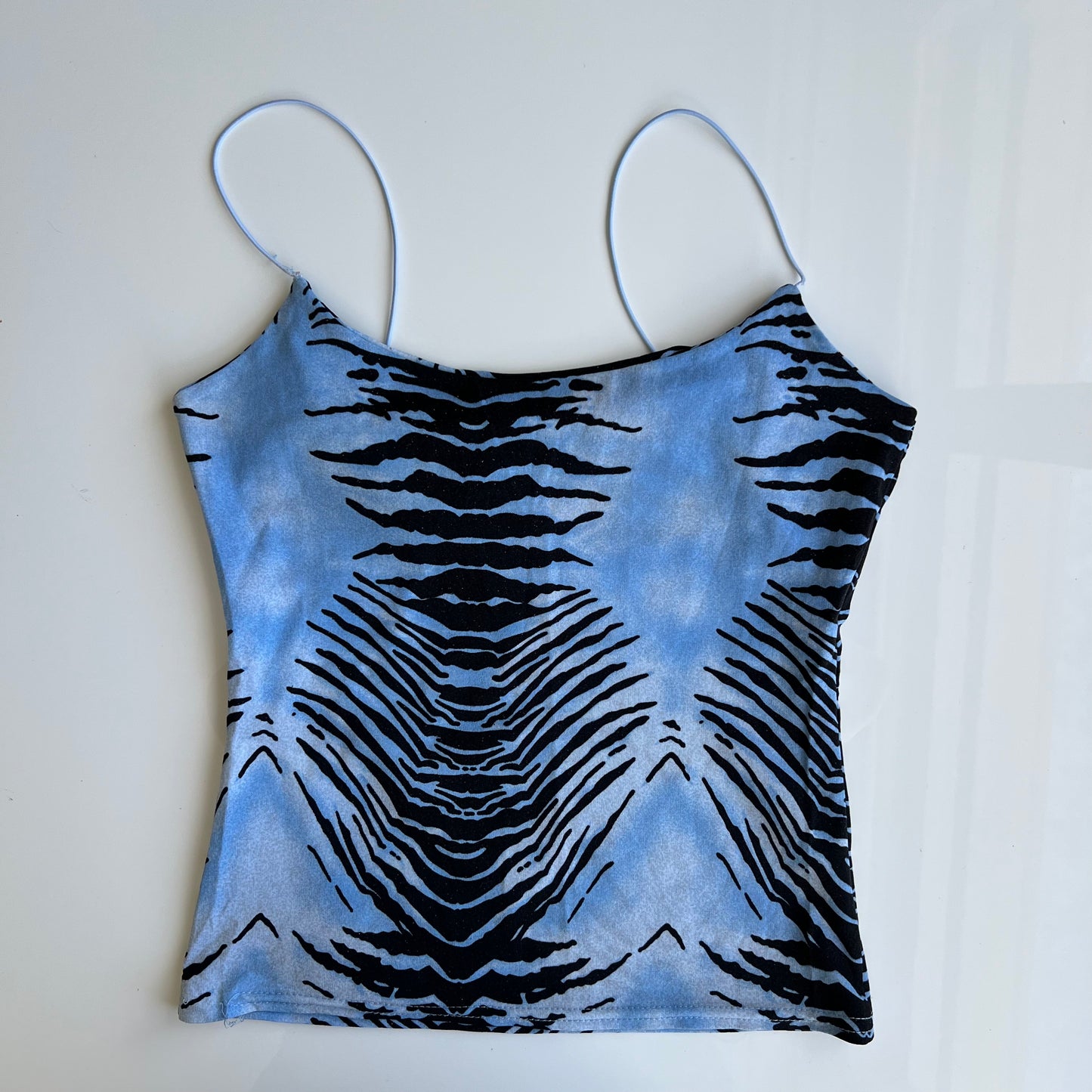 Vintage 90's Clubwear Blue Tiger Print Cami Top (S/M)