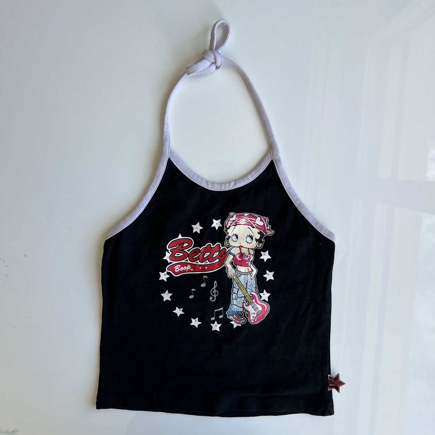 Vintage 90's Betty Boop Rock Chick Black Halter Top (S)