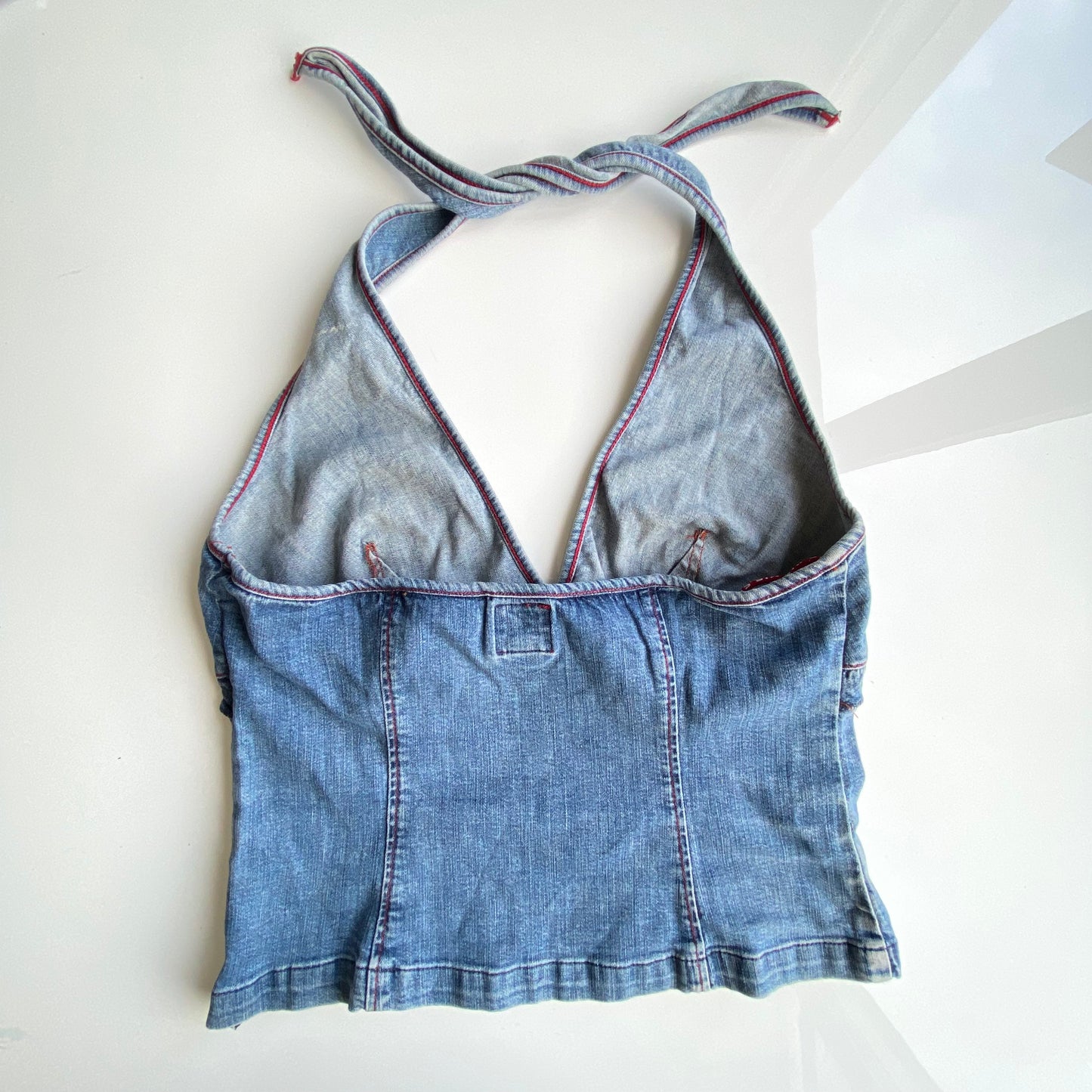 Vintage 90's Miss Sixty Denim Halter Neck Top (S)