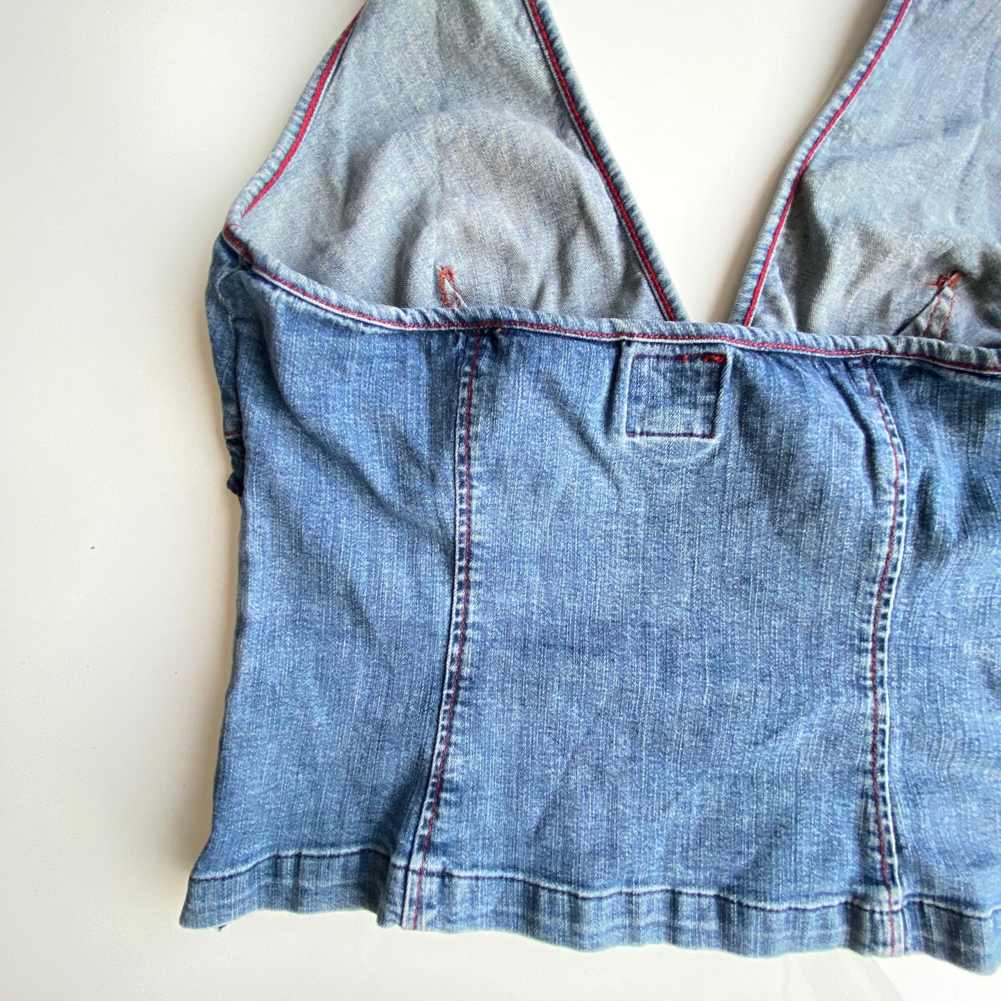 Vintage 90's Miss Sixty Denim Halter Neck Top (S)