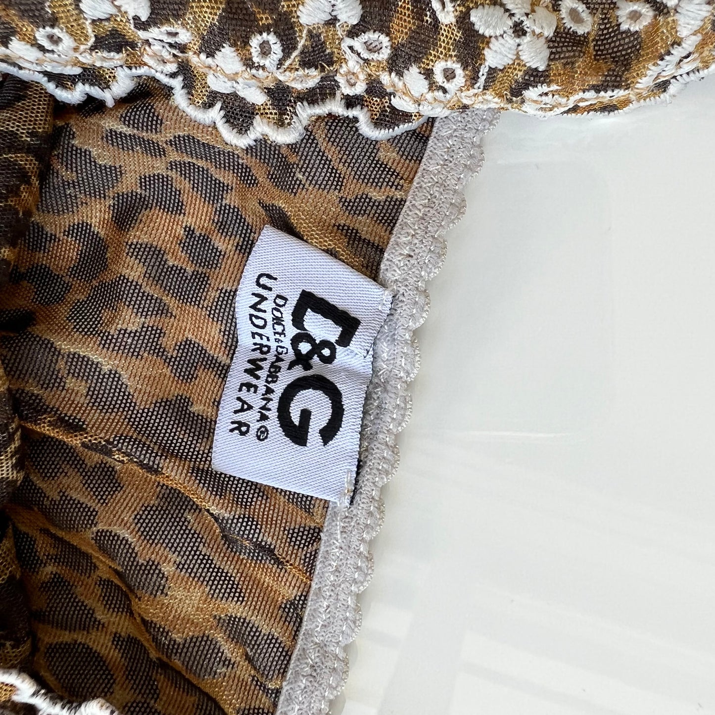 Vintage 90's Archive Dolce & Gabbana Leopard Print Mesh Cami (S)