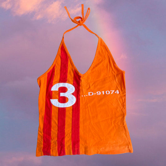Vintage 90's Adidas Sporty Orange Halter Neck (S)