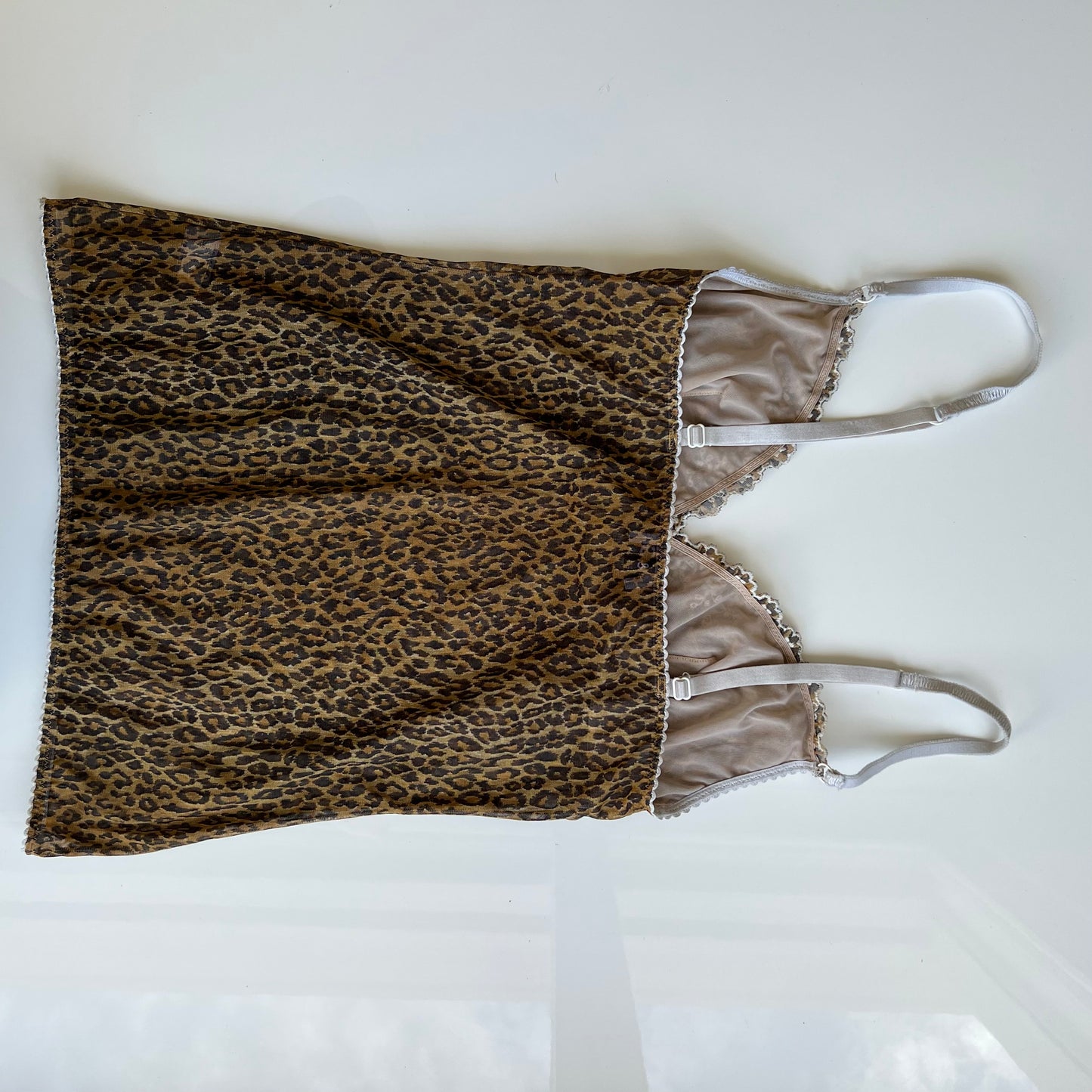 Vintage 90's Archive Dolce & Gabbana Leopard Print Mesh Cami (S)